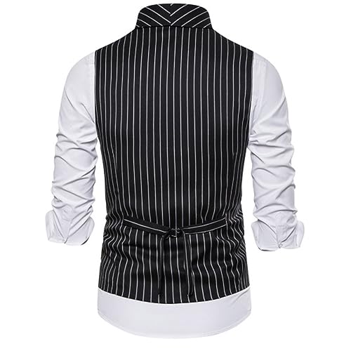Dvbfufv Striped Vests Male Double Breasted Office Vest Coat Men Business Lapel Collar Sleeveless Jacket2