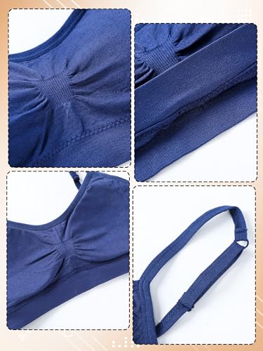 Image of SATINIOR 4 /12 Pieces Bralette Neck Cami Bra Wireless Tank Top Sports Bra for Women