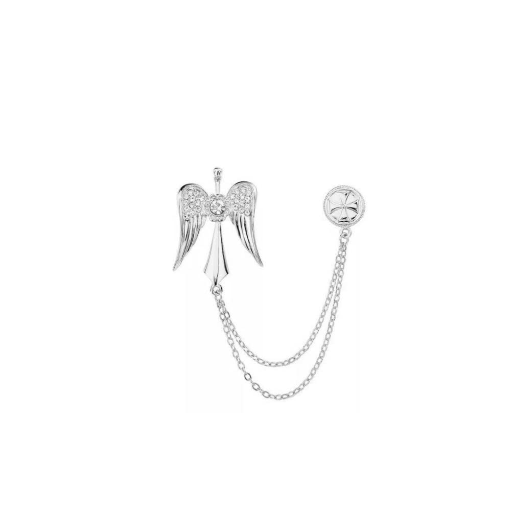 10 Spille Da Bavero Con Strass Color Argento - Clip Portachiavi E Decorazione Abiti - Luccicanti E Versatili - 3