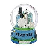 Seattle Snow Globe Souvenir with Space Needle and Skyline, 3.5