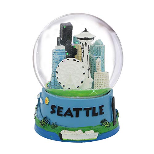 Seattle Snow Globe Souvenir with Space Needle and Skyline, 3.5 Inches