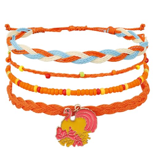 Image of Beach Summer Ankle Bracelet for Women Handmade Braided Adjustable String Anklets Waterproof Surfer Bracelet