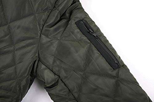 Pretifeel Mens Bomber Jackets Diamond Quilted Fall Winter Rib Varsity Lightweight Coat