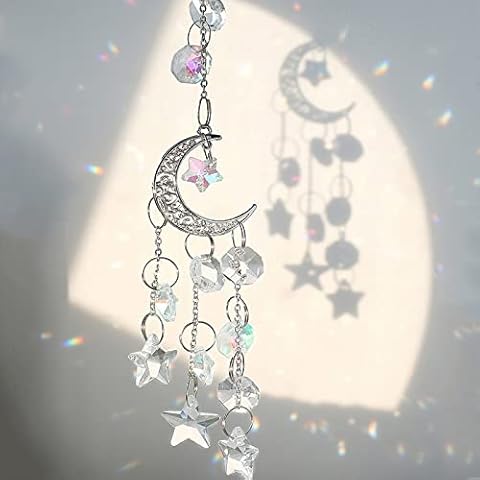 Moon and Star Rainbow Crystal Suncatcher Cover