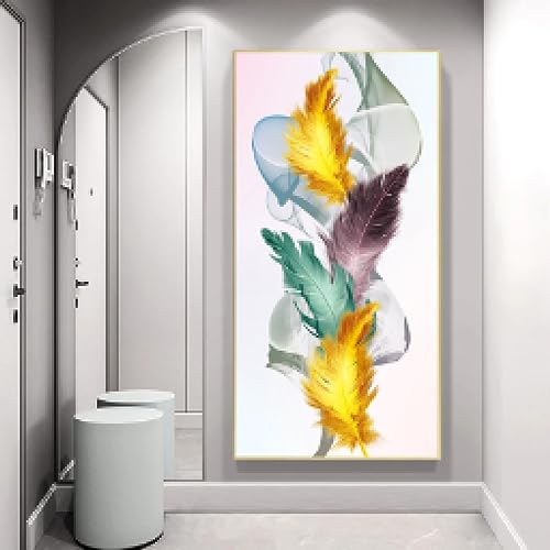 Peinture de toile plumes abstraites pour une décoration intérieure inspirante