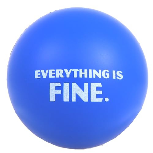 Needzo - Everything is Fine Stress Ball, Funny Quote Grip Strengthener, Squishy Balls for Focus, Coworker Gag Gift, 2.48 Inches