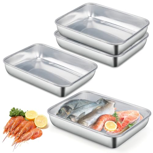imposyu 4 Pièces Boîtes de Conservation Alimentaire avec Couvercles 2000ML sans BPA Boite Alimentaire Inox Réutilisables pour Conserver des Repas ou des...