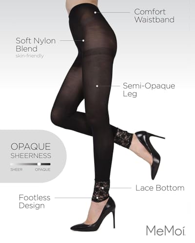 MeMoi Kantava Lace Bottom Semi-Opaque Footless Tights3