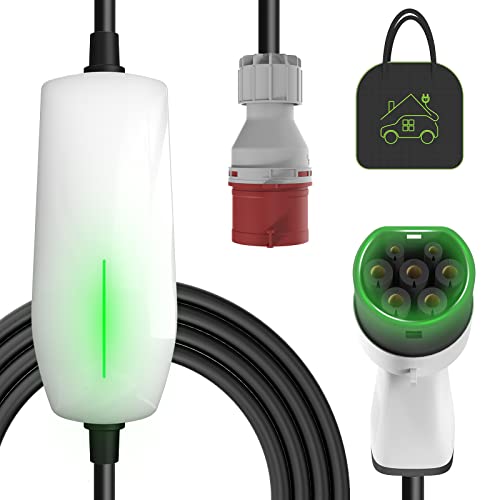 Teskee EV-Ladegerät Typ 2 Tragbare EV-Autos Heim-Ladestation Wallbox mit Tragetasche für alle Elektrofahrzeuge & Plug-in-Hybr