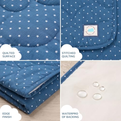 Image of TIDY SLEEP Baby Diaper Changing /Messy /Play Mat 95 x 95 cm (6-18 Months) | Soft Cotton Messy Mat for Newborns | Portable, Washable & Travel-Friendly | Galaxy Star