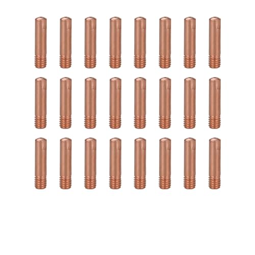 24Pcs 15AK Buse de Soudage, M6 Embout de Contact 0.8 1.0 1.2 Pointe de en Cuivre Buse Poste À Souder Fil Fourré Kit D'accessoires pour Pistolet à Souder Consommables de Torche de Soudage