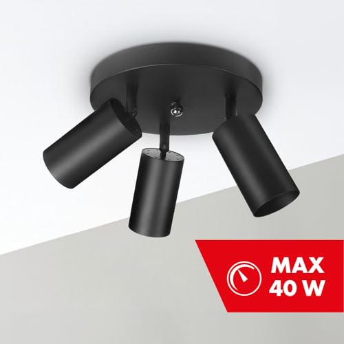 Plafonnier spot mobile Maclean MCE362 B noir mat 3xGU10 en aluminium design - 2