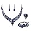 4Pcs-Sapphire Color Gold-Tone