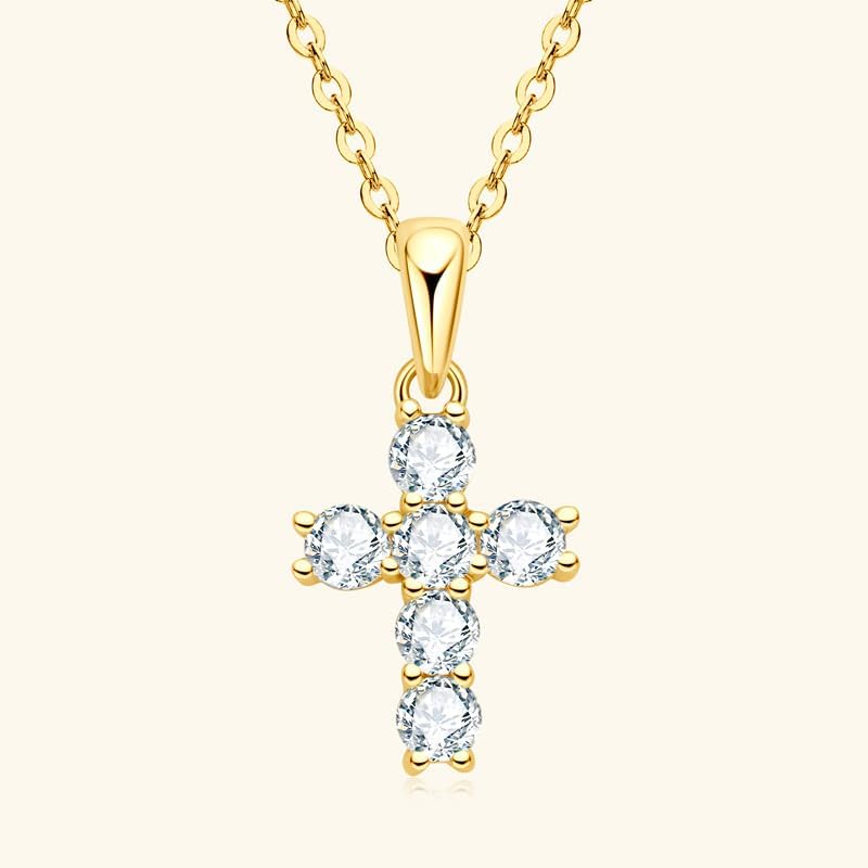 CZ Cross Necklace for Women 18K Gold Plated Cubic Zirconia Cross Faith Pendant Necklaces Gold Chains Chokers - Image 5