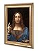 DECORARTS - Portrait Of Christ in Salvator Mundi by Leonardo Da Vinci. Giclee Prints on Acid Free Cotton Canvas. Classic Framed Artwork. 20x30, Framed Size: 26x36