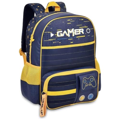 Mochila de Costas Game Play Level Up Infantil Escolar Passeio Viagem (Azul)