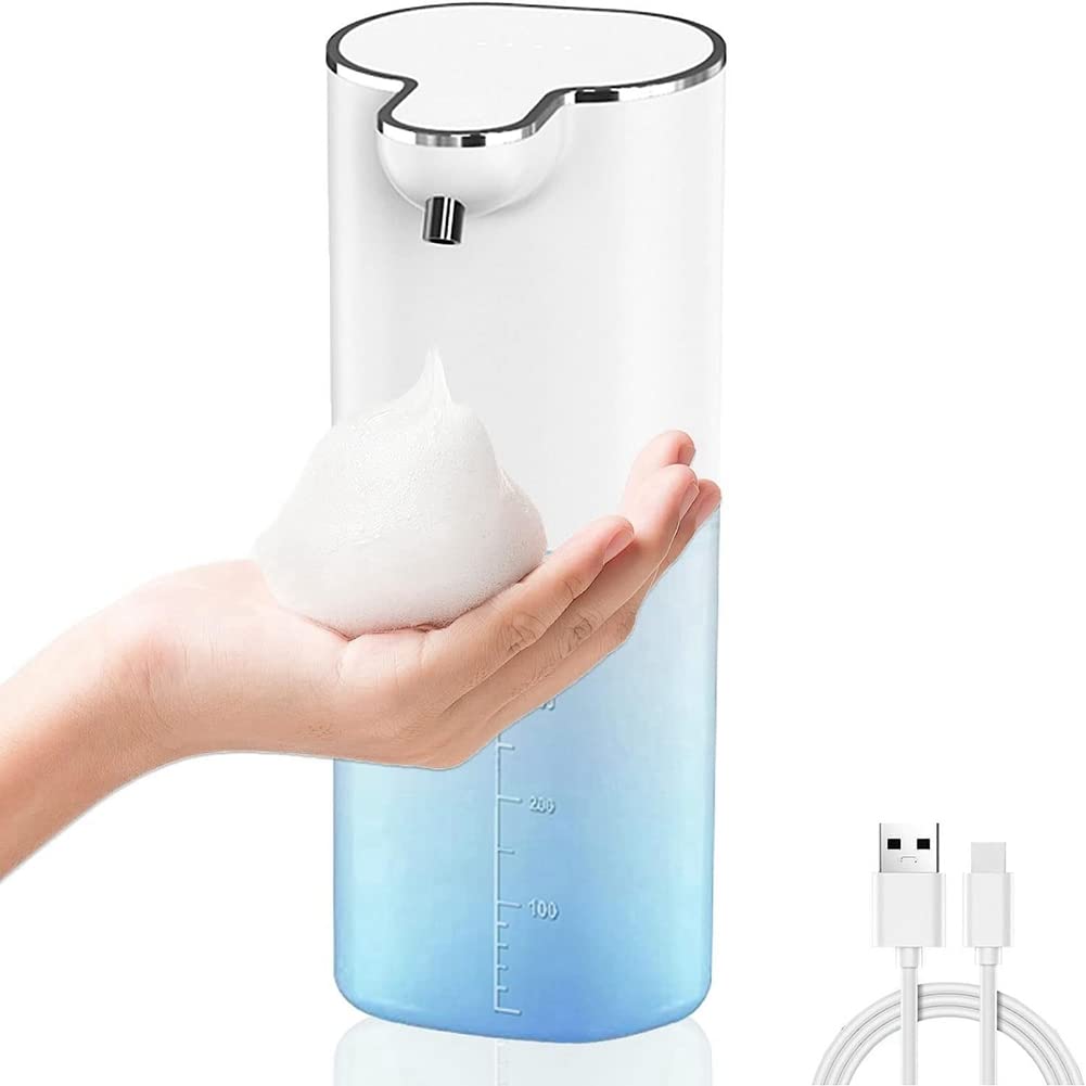 CTRLZS Automatic Liquid Soap Dispenser, 13.5Oz/400ML Wall Mount Soap Dispenser, USB Rechargeable, Touchless Hand & Dish Soap A