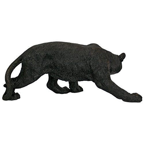 Design Toscano Shadowed Predator Black Panther Garden Statue, Medium 26 Inch, Polyresin, Black