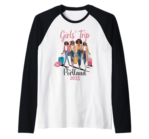 419HbJ6aqXL._SL500_ Black Girls Trip Portland 2025 Vacation Birthday Melanin Raglan Baseball Tee