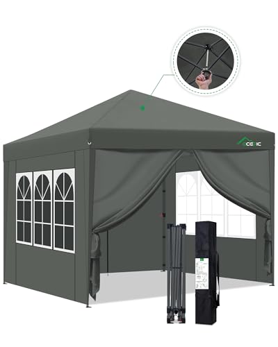 Acepic One-Touch Pop-Up-Pavillon 3 x 3 Wasserdicht Stabil Winterfest mit Seitenteile, Faltpavillon mit Verdickten Röhren,fur Garten, Party, Camping,Stahlrahmen, mit 4 Seitenteilen(Grau, 3 x 3 m) Acepic One-Touch Pop-Up-Pavillon 3 x 3 Wasserdicht Stabil Winterfest mit Seitenteile, Faltpavillon mit Verdickten Röhren,fur Garten, Party, Camping,Stahlrahmen, mit 4 Seitenteilen(Grau, 3 x 3 m)