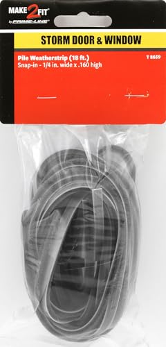 Prime-Line Products T 8658 Window & Door Weatherstrip with 3/16 inch Wool Pile, 18 Feet, Gray