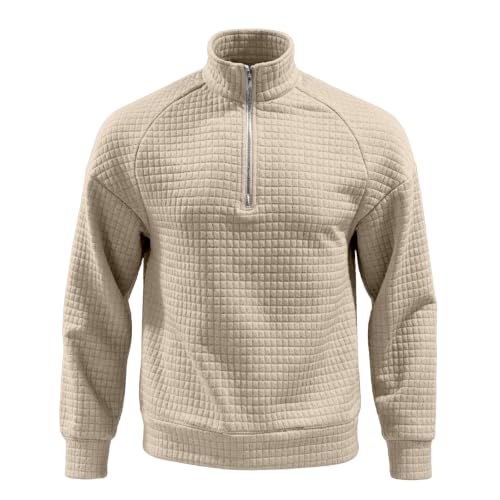 Stylish Waffle Knit V Neck Henley Shirts for Men Perfect Fall Pullover - Image 3