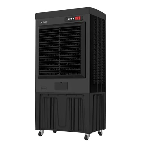 Cecotec Climatizador Evaporativo Industrial AirIndustry 110000. 350W, Depósito de 110 litros, Caudal de 9000 m3/h, 3 Velocidades Ajustables, Oscilación, Ruedas Multidireccionales