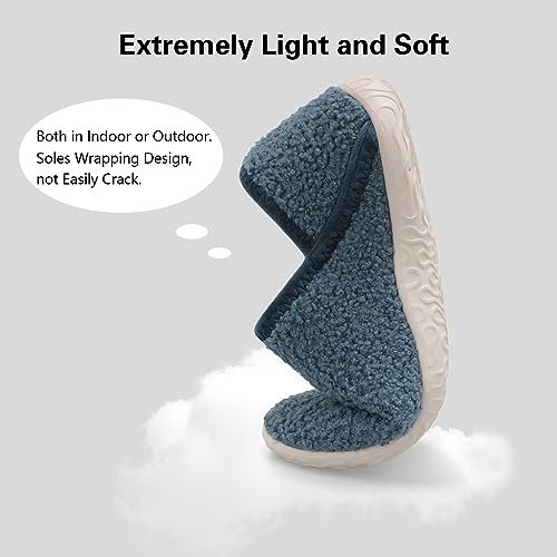 Image of Spesoul Fuzzy House Slippers for Women Men Indoor Closed Back Lightweight Cozy Faux Furry Lining Barefoot House Shoes Slipper Socks for Bedroom Home Office Yoga Outdoor Walking Shoes
