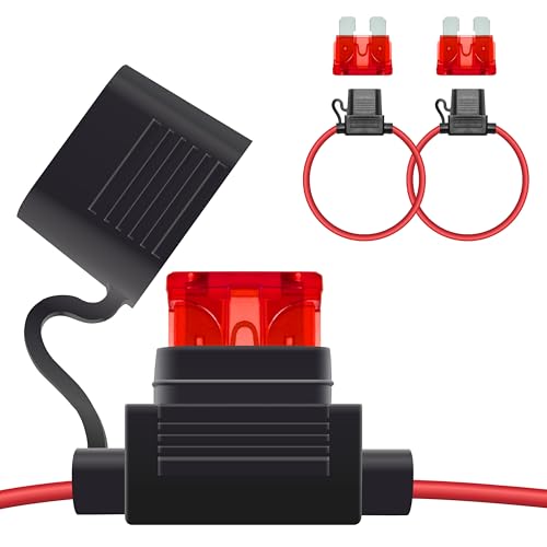 ecocstm 2 PCS Inline Fuse Holders 12V, 18 AWG Car Gauge Inline...