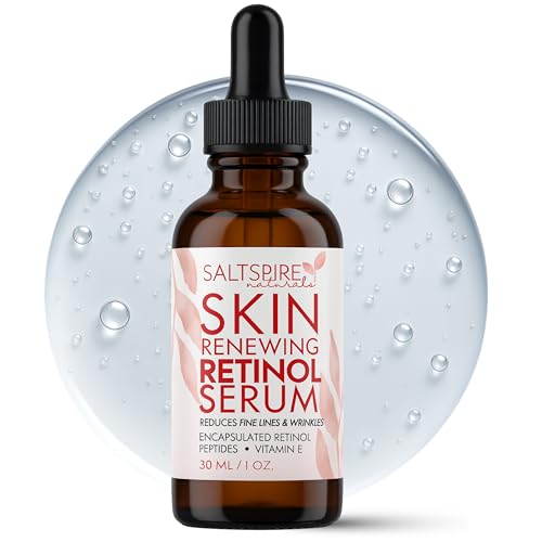 Image of Skin Renewing Retinol Serum - Anti-Aging Face Serum with Encapsulated Retinol, Peptides & Vitamin E | Reduces Fine Lines, Wrinkles & Dullness | 30 mL / 1 oz