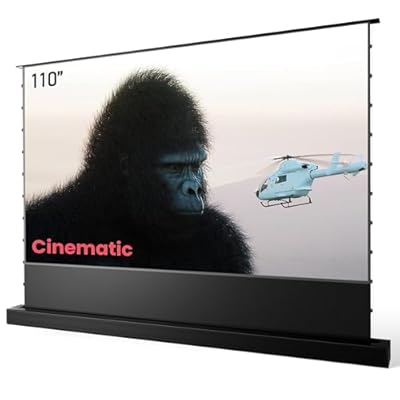 AWOL VISION 110" Motorized ALR Floor Rising Projector Screen for Ultra Short Throw Projector, Floor Stand Screen for Home Theater, 4K/8K Ultra HD, Active 3D, 95% Ambient Light Rejecting-ALR-F110C