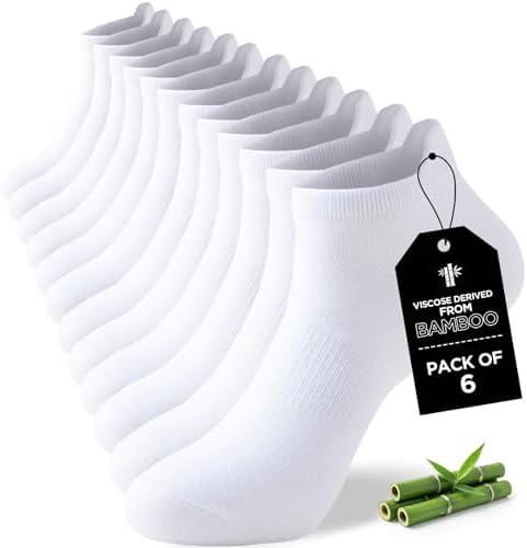Niorasen Men's Bamboo Ankle Socks, 43-46, Short Socks, Women's 4-...