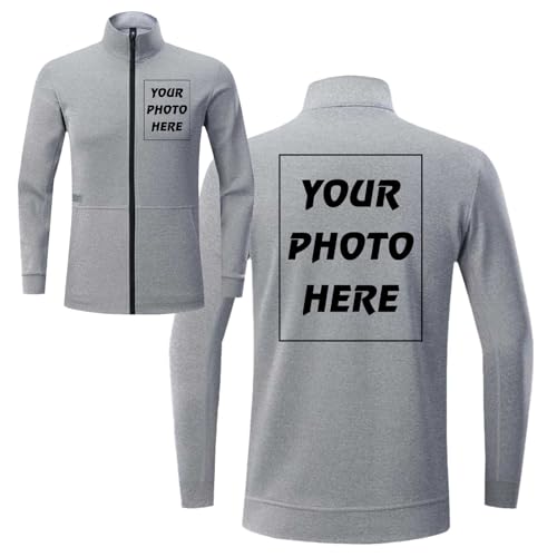 BIJUNDENG Custom Men's Track Jacket Lightweight Full Zip Casual Coat Workout Running Athletic Active Sweatshirt