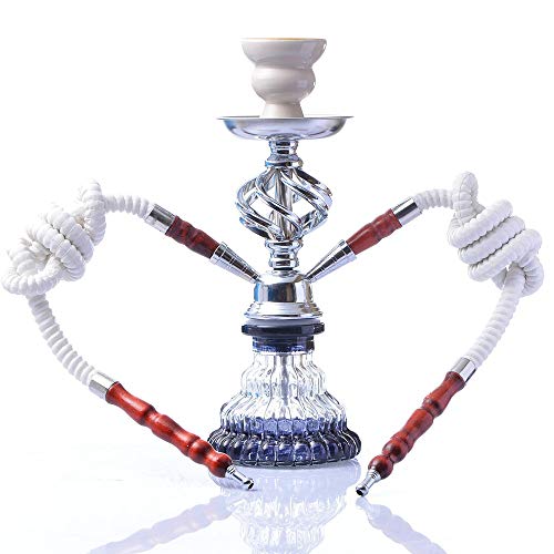 YYMMHH Arabisches Wasserpfeifen-Set, Doppelrohr-Wasserpfeife aus Glas, für Brakah Shisha Stickhah-Verlobung, geeignet…