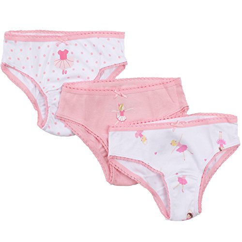 ZENDI Baby Girls' 3pack Soft Briefs (3-4t, Pink)