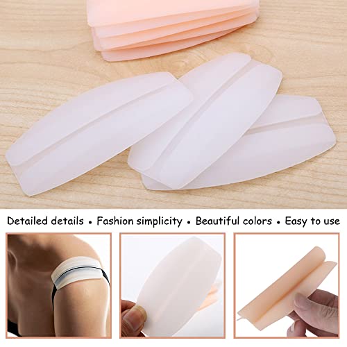 Comidox 4Pairs Soft Silicone Bra Strap Cushion Holder Decompression Anti-Slip Shoulder Pads Protectors Pads Underwear Holder Flesh/White