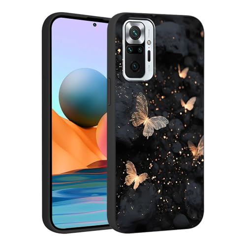 Saqmkil Handyhülle für Xiaomi Redmi Note 10 Pro 4G Hülle, Schmetterling Muster Aesthetic Mädchen Frauen Hülle, Weich Silikon Dünn TPU Bumper Stoßfeste Schutzhülle für Redmi Note 10 Pro 6,67