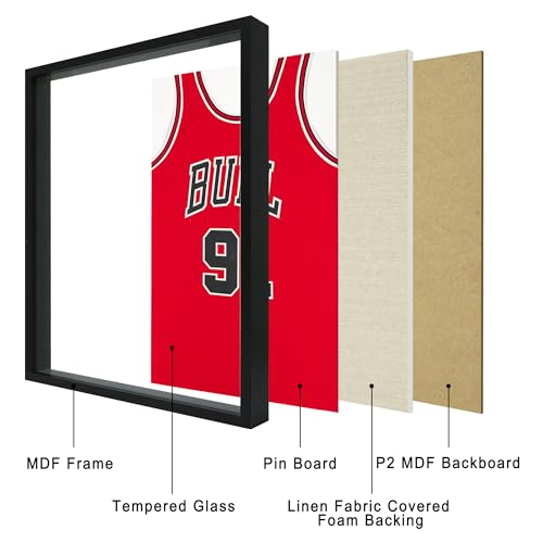 image for CCDCC 16x20 Large Shadow Box Picture Frame with Soft Linen Back, Black