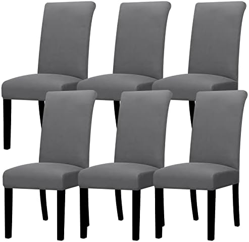 Lellen Dining Chair Covers Set of 2, Stretch Chair Covers Dining Chair Slipcovers Removable Washable Reusable Home & Kitchen Decor Protector Dining Room Chair Covers,White