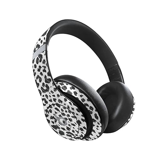 Image of MightySkins Carbon Fiber Skin Compatible with Beats Studio Pro - Snow Leopard Print | Protective, Durable Textured Carbon Fiber Finish | Easy to Apply