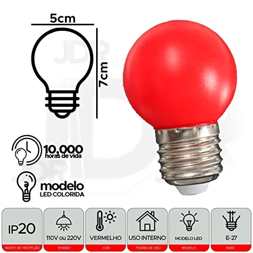 Lampadas Bolinhas Led 1w Colorida 110v Abajur Festa (Amarelo)