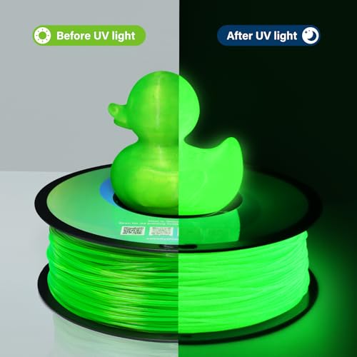 Image of YOUSU 95A TPU 3D Printer Filament, TPU Glow in Dark Filament Green,1.75mm Felxible Filament,1kg Spool.