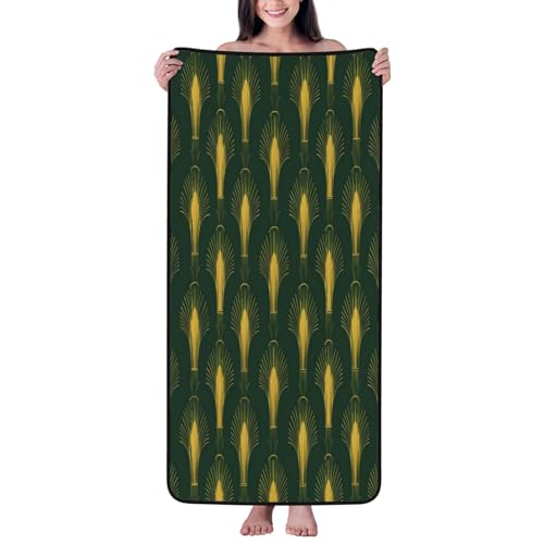 Kingww Serviette de bain douce et confortable Vert forêt – Absorbante et à séchage rapide – 140 x 69 cm