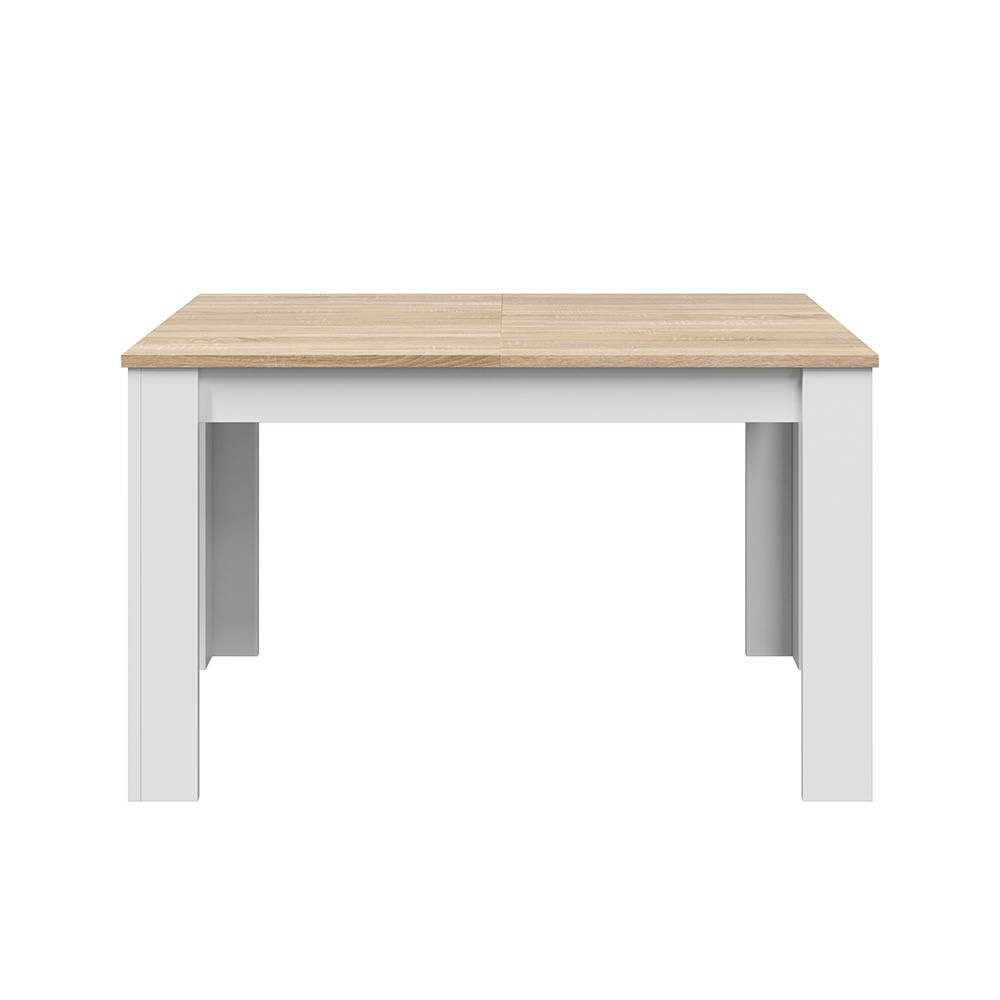 Loungitude - Rozsuwany stół do jadalni L140/190 cm - biały/dąb