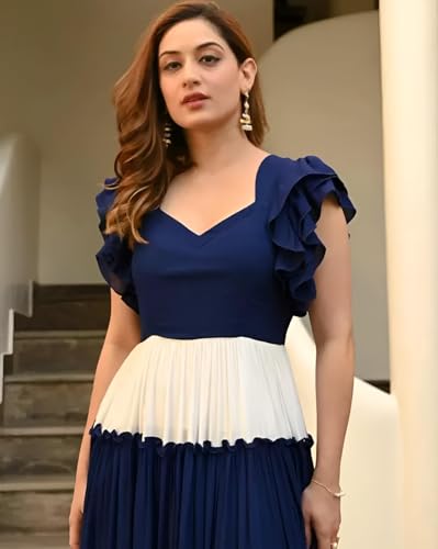 Image of Women's Rayon Solid Ankle Length Anarakli Gown for Women