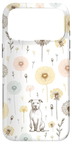 Pit Bull Terrier Dandelion Dream Pitbull Lover Floral Sketch Case for iPhone 17 Pro Max