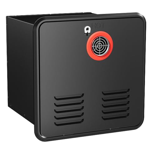 LYAYYDS Calentador de Agua de Repuesto para RV, propano sin Tanque de 12 V CC, tamaño de Puerta de 15 x 15 Pulgadas, con Control Remoto Digital, 55 000 BTU para autocaravanas Black