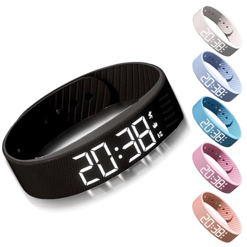 Fitsleeps Alarm Clock Watch, Fitsleeps Silent Vibration Wristband Wake-Up Alarm - Pro Version,Improve Your Sleep, for Men and Women (Black)