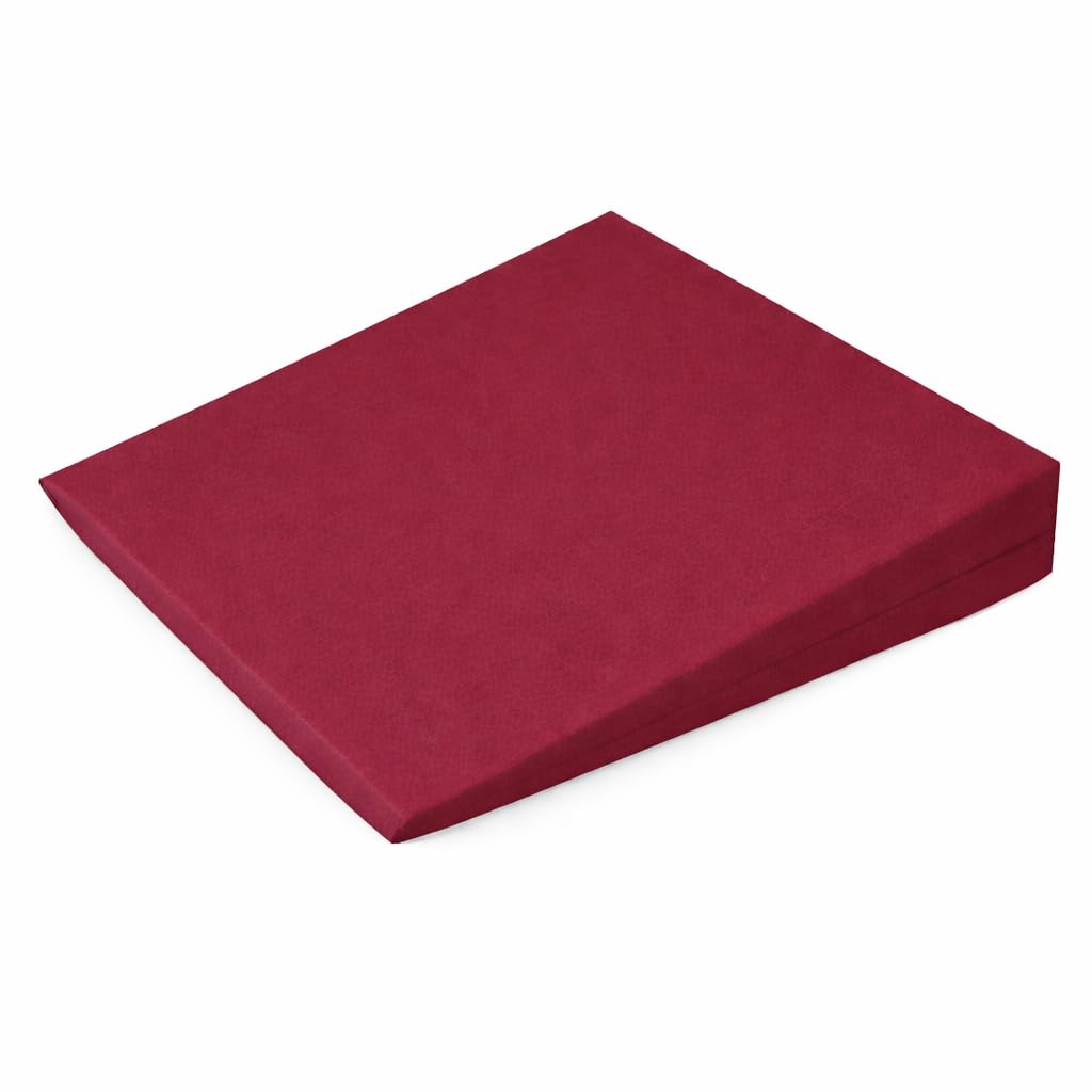 Brillars 11 Degree Wedge Seat Pillow for Back Pain Relief & Posture Support – Ideal for Comfort During Long Sitting Periods – 37x37x9cm (Burgundy)