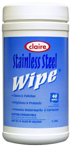 Claire C-993 Stainless Steel Wipes (Pack of 40)